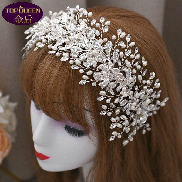 

silver pearl hair band wedding tiara baroque crystal bridal headwear crown rhinestone with wedding jewelry hair accessories diamond bridal c
