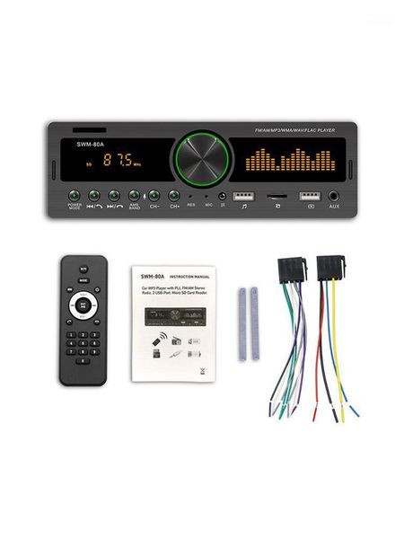 

single din bluetooth car radio led digital tube frequency screen colorful cool lights fm am car stereo mp3/wma/wav/flac player1