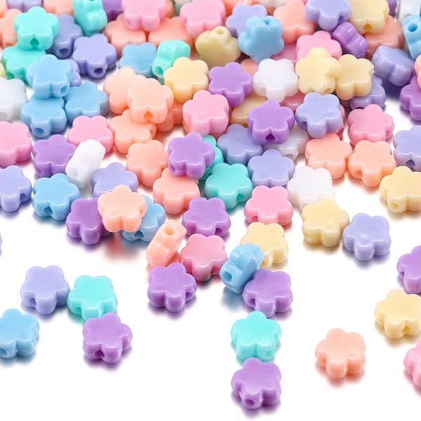 

100pcs acrylic charm beads heart flower star shape beads diy making bracelets necklace loose beads jewelry sqcnno