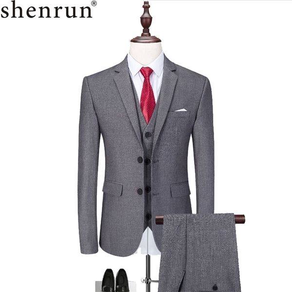 Shenrun Men Suit Slimt Business Office Work Party Prom Daily Life Solid Colore Solid 3 pezzi Obito da sposa Banchet Host Singer 201106