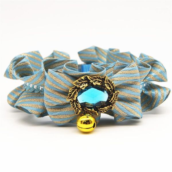 

dog collar adjustable lace cloth material camouflage bow collar bell decoration for medium small dogs necklace 5 colors1