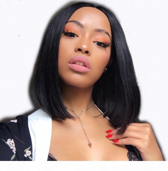 

virgin бразильские полные парики шнурка отбеленные сучки с волосами младенца боб straight человеческих волос фронта шнурка, Black;brown