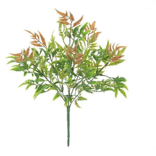 

8 forks artificial plant simulation green grass leaf autumn pteris fern leaves home table garden wall wedding decoration1