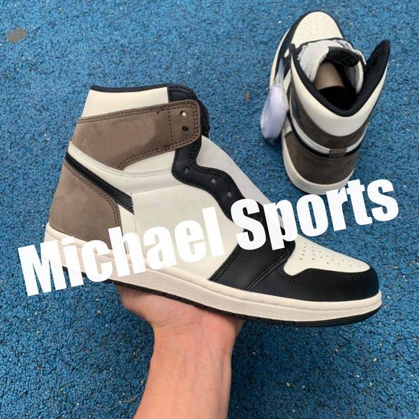 1 Dark Mocha 1s Basketball Shoes Genuine Leather TOP Factory Version Mens Trainer 2020 New 