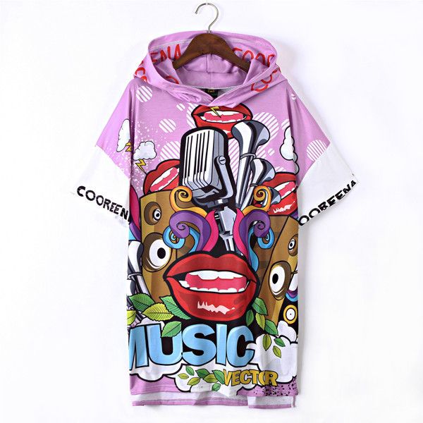 

2021 new for new europe trend street summer personality graffiti tee t clothes young single long t-shirt design v5tu, White