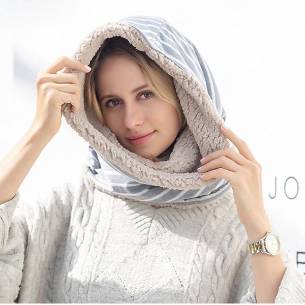 

2020 cooeverly women multi-wear scarf neck warmer multifunction infinity hedging scarf men women universal sale, Blue;gray
