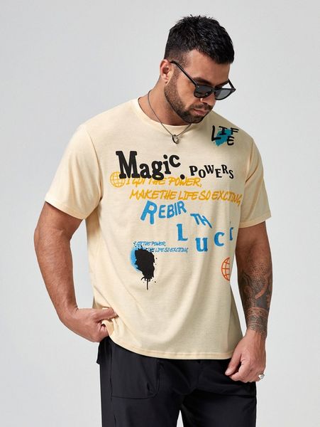 

extended sizes men letter & fire print tee y2ez#, White;black