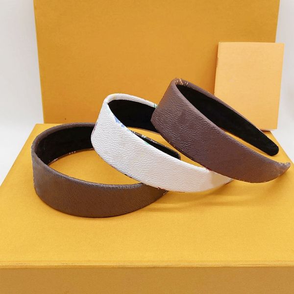 

designer headband women fashion wide-brimmed european and american leather hair band headwear luxury brand head band jewelry accessories, Silver