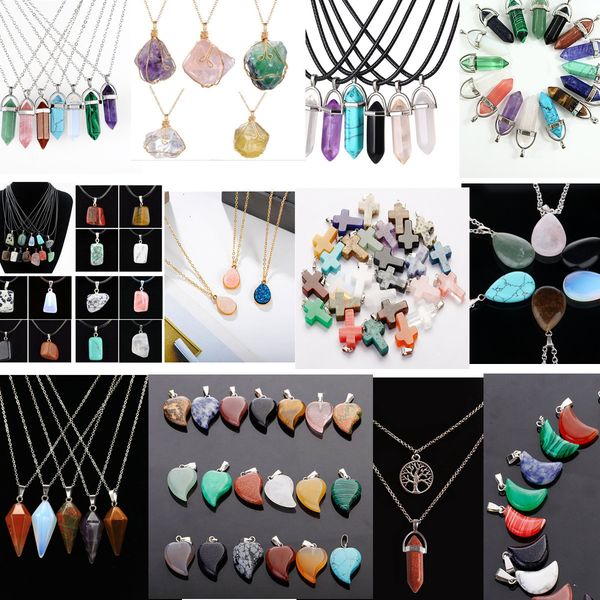 

factory9f3gnecklace silver jewelry gold steel chain natural stainless stone pendants statement chokers necklaces rose qu