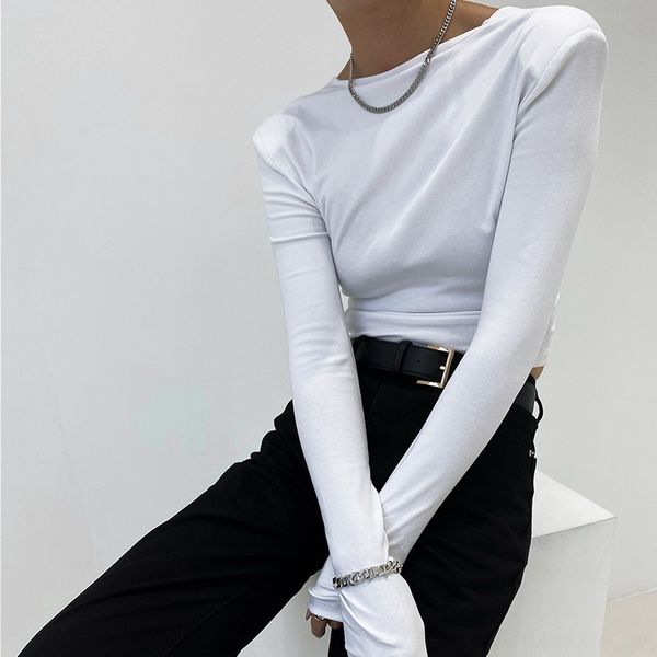 

1xg0h рубашка линия 13 hrmes нового whmkq чувства длинного рукав slim fit короткое плечо колодка нижняя рубашка 7020 дизайна, White