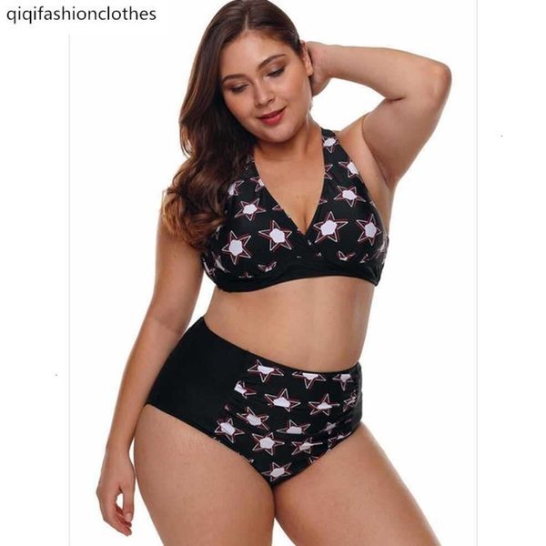 

one piece open back fat woman's extra large high waisted slim split swimsuit, White;black