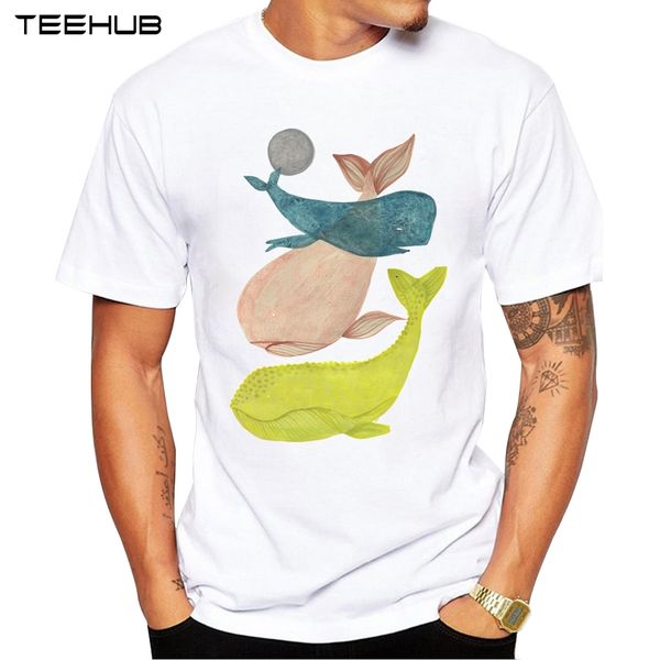 

raining whales men t shirt summer short sleeve t shirt fashion colorful whale printed tee casua; sport hooded sweatshirt hoodie