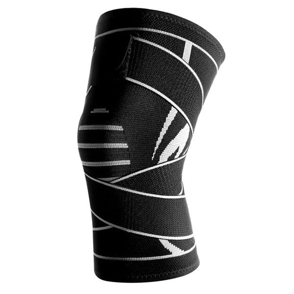

pressurized fitness running cycling bandage knee support braces elastic nylon sports compression pad sleeve, Black;gray