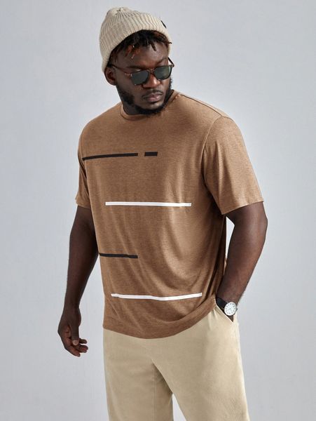 

men striped print tee z6hy#, White;black