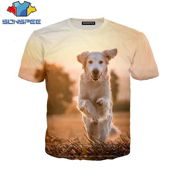 

golden retriever dog cute animal 3d print shirts hentai funny funny men clothing