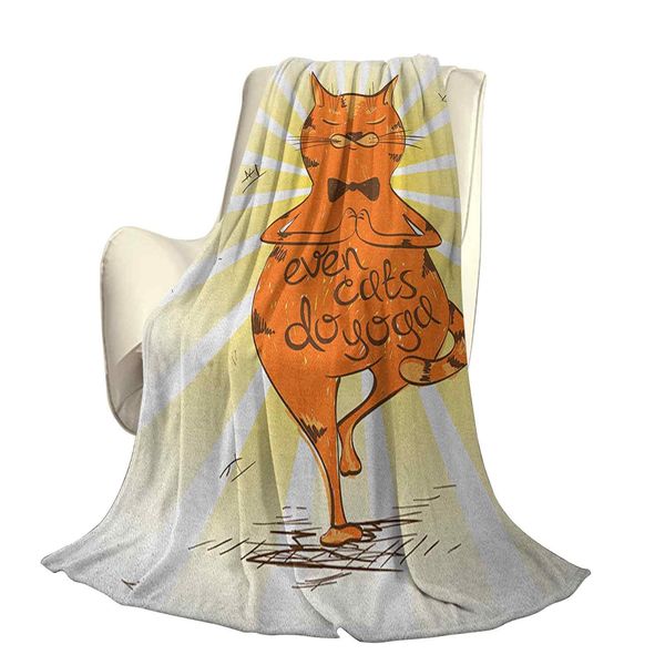 

peaceful cat with a motivational phrase asana balance position relaxationoffice leisure blankets