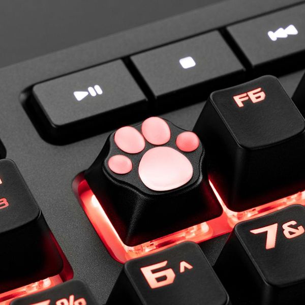 

cute soft cat claw metal keycap for cherry mx switch mechanical keyboard decoration diy aluminum alloy cat gift for girl boy