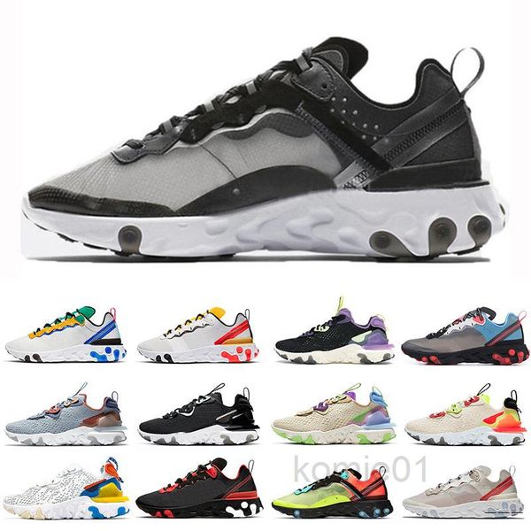 

2021 react vision element 55 casual shoes tour yellow black iridescent light orewood brown mens womens trainers sneakers lp-8