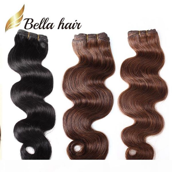 

fashion hair 14-24inch brazilian hair jet black dark brown 2pcs lot human hair weft hairextensions grade 8a bellahair