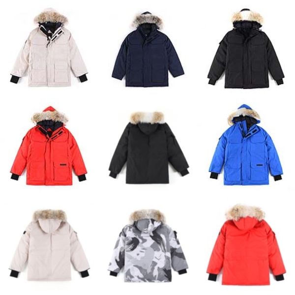 

wholesale-winter canda coat winter men's skateboard winter canda coat men hip hop jacket man fleece hoody pullover sportswear clothi #q, Black