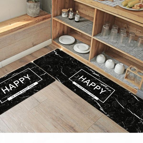 

1шт водонепроницаемый пвх кухня ковер длинный кожаный oilproof кухня mat антипробуксовочная напольный коврик вход doormat прихожая ковер hom