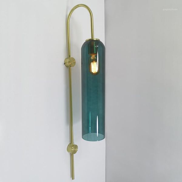 

modern blue white glass wall lamp nordic indoor lighting industrial wall sconces for l restaurant staircase bedroom bedside1