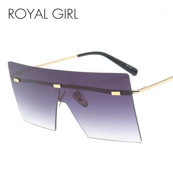 

royalgirl fashion square flat sunglasses women vintage ocean lenses oversize sun glasses personality one piece eyewear ss7271, White;black