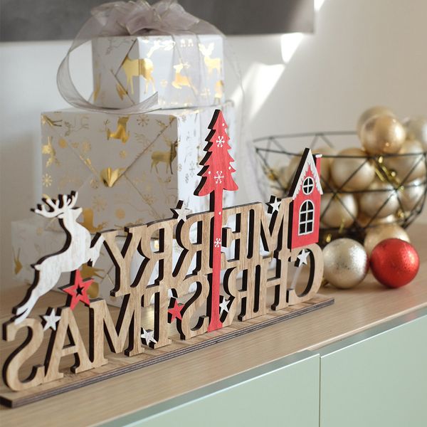 

theme bgins style deskwall wooden ornament / pendant letter old wood color red