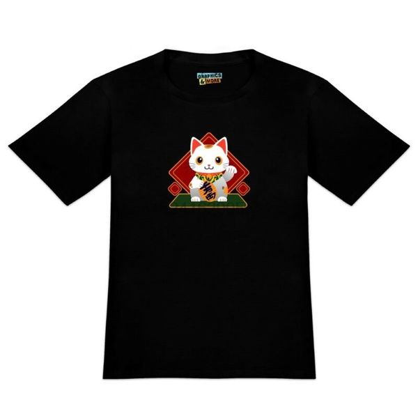 

cute lucky cat maneki-neko men's novelty t-shirt sport hooded sweatshirt hoodie