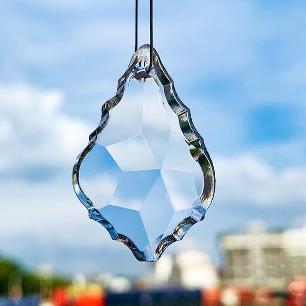 

35 50 63 75mm maple leaf suncatcher crystal prisms clear crystal pendants for chandelier lighting hanging ornament home decor h jllmbu