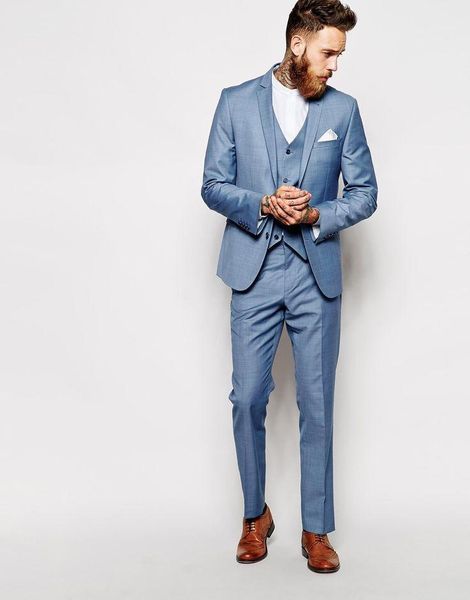

men's suits & blazers sky bule notch lapel men custome made fashion tuxedos latest coat pant design blazer (jacket+pant+vest+handkerchi, White;black