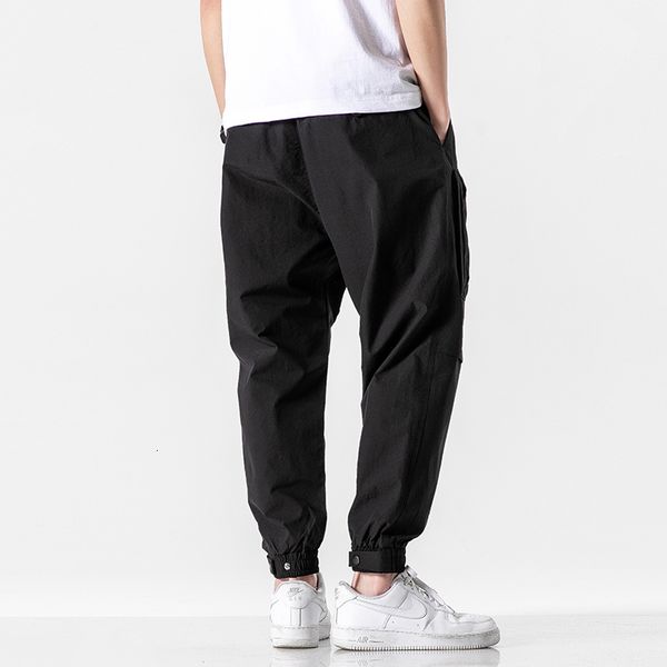 

2021 new ankle-length sweatpants streetwear spring autumn hip hop pants men's casual korean oversize joggers trouers qj7f, Black