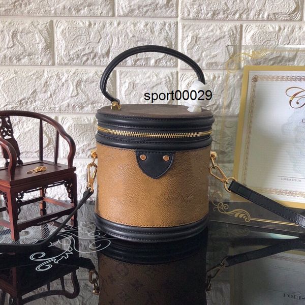 

cannes 43986 beauty case reverse coated canvas petite size crossbody removable strap drum shoulder bag one handle cylinder mini bag