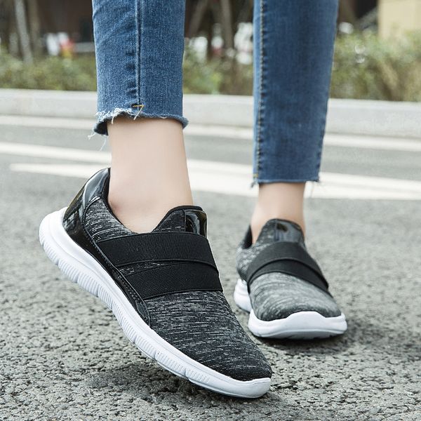 

2020 new fashion apartments ladies breathable zapatillas mujer women's shoes a6ti, Black