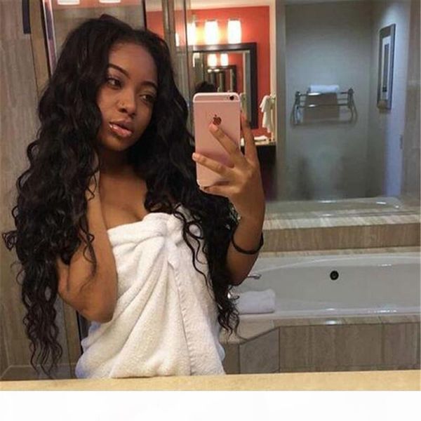 

glueless full lace wigs 7a malaysian loose curly wave full lace human hair wigs bleached knots full lace wigs for black women, Black;brown