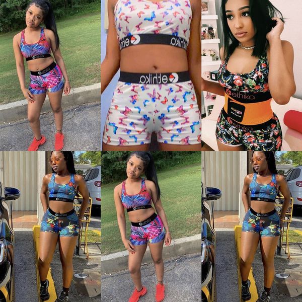 

summer women designers two piece t-shirts crop tank sports shorts swimsuit fashion casual tracksuits swimming suit outfits h2509, White