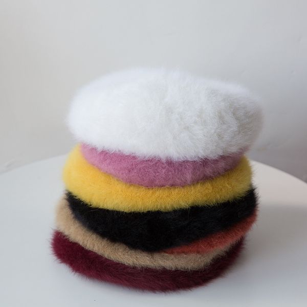 

11 цвет шлема зимы твердая женщин берет pure rabbit fur двойной теплые женские шляпы bonnet симпатичные береты шапки для женщин регулируемой, Blue;gray