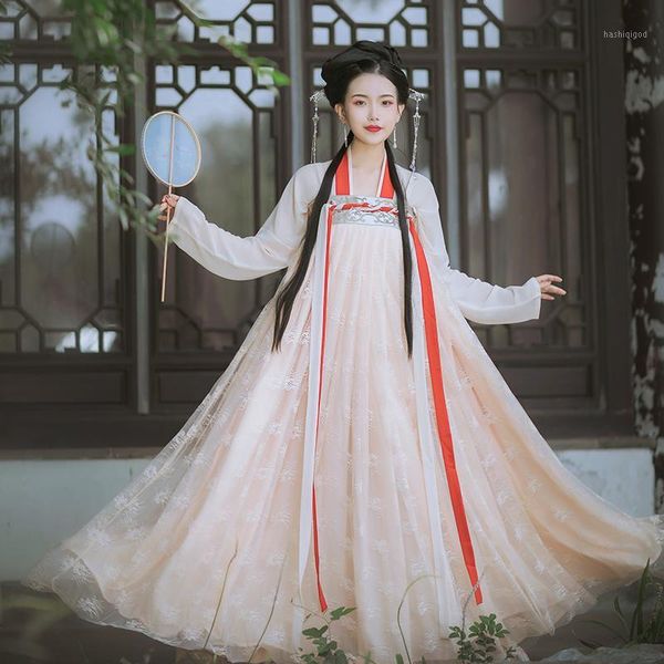 

2020 women hanfu dress traditional chinese dance costumes national hanfu dress tang dynasty fairy festival outfit dqs50301, Black;red
