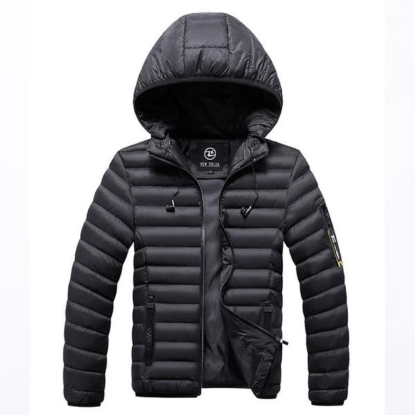 

new winter jacket men fashion parka casual thick warm coats slim fit parkas with hooded male short overcoats clothing1, Black