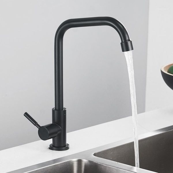 

bathroom sink faucets black single cold faucet 304 stainless steel balcony water tap above counter swivel handle sink1