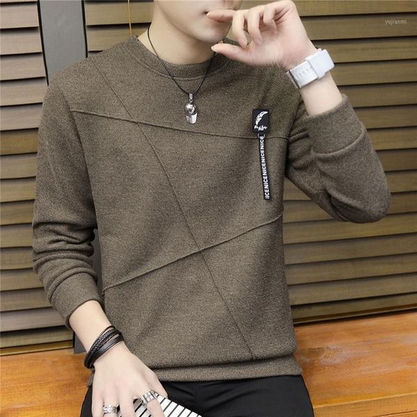 

special fashion new men's colorblock patchwork o-neck long sleeve knit sweater polyester spandex casual warm men's sweater1, White;black