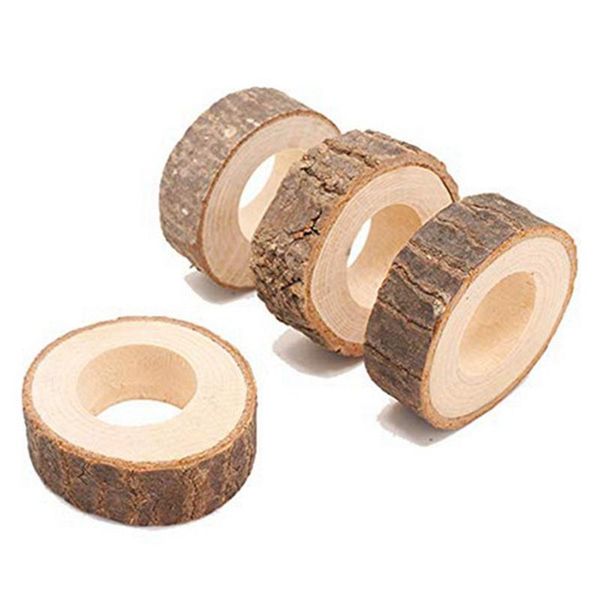 

napkin rings 10 pcs handcrafted rustic wooden for table dinner decoration,family dinners, weddings, outdoor parties or everyday