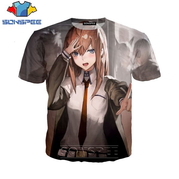 

steins gate anime 3d print shirts aesthetic hentai anime men clothing