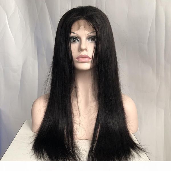 

human hair wigs brazilian virgin straight body wave curly 4x4 lace wigs 130% density 1b natural black for black women 10"-30