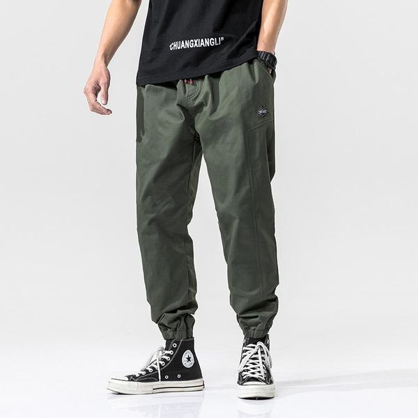

trend brand men casual pants spring men's high street solid color wild trousers straight pencil male kg-24, Black