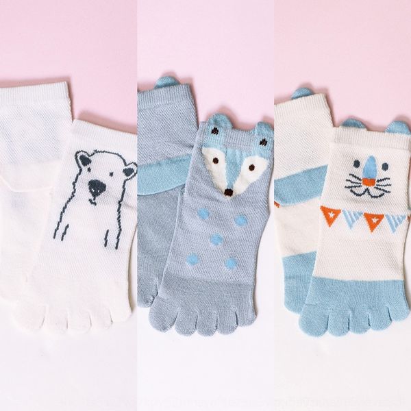 

qwqpu spring autumn five-finger children's cartoon sports leisure four seasons autumn and spring cartoon cotton toe socks boys to girls, Black