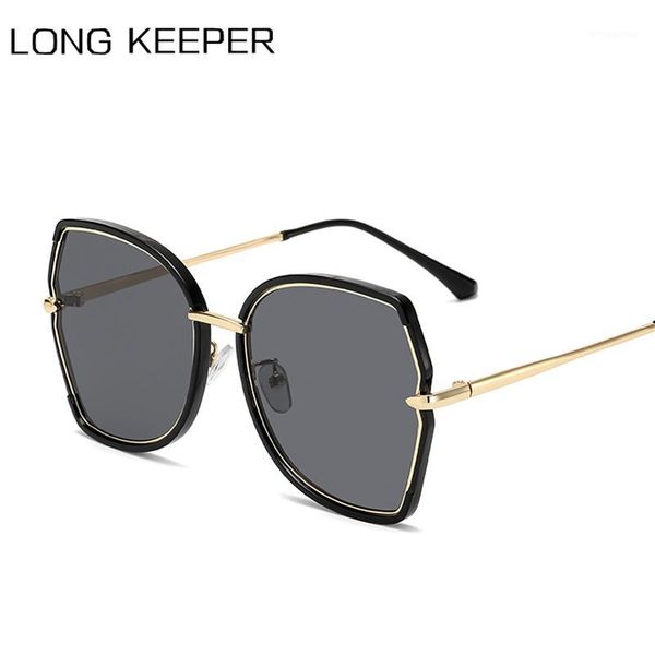 

fashion oversized irregular sunglasses women metal frame sun glasses ladies black shades eyewear uv400 gafas de sol1, White;black