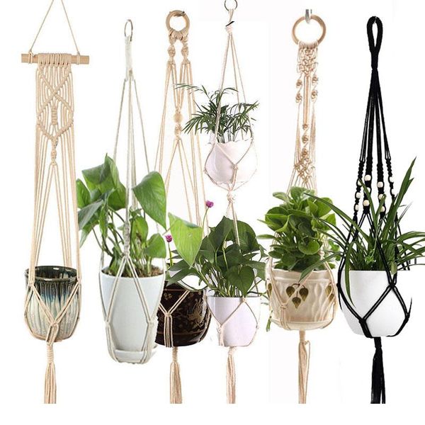 

горячие продажи handmade macrame bort pot bort bort bort pot вешалка p macrame port вешалка висит для gar wmtxei