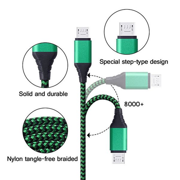 

2a micro быстрой зарядки нейлоновый usb синхронизации данных мобильного телефона зарядное устройство адаптер кабель для samsung sony htc lg