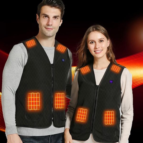 

6xl charging via heated vest jacket men women waistcoat winter outdoor warm heated clothing for cycling riding skiing fishing, Gray;blue